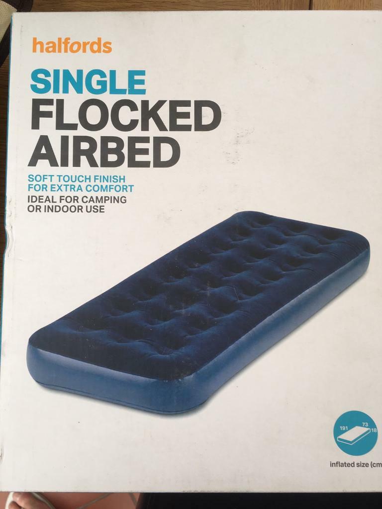 halfords single flocked airbed